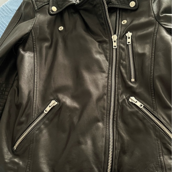 Black leather biker jacket, from Barney’s NY (now closed) - Picture 5 of 9
